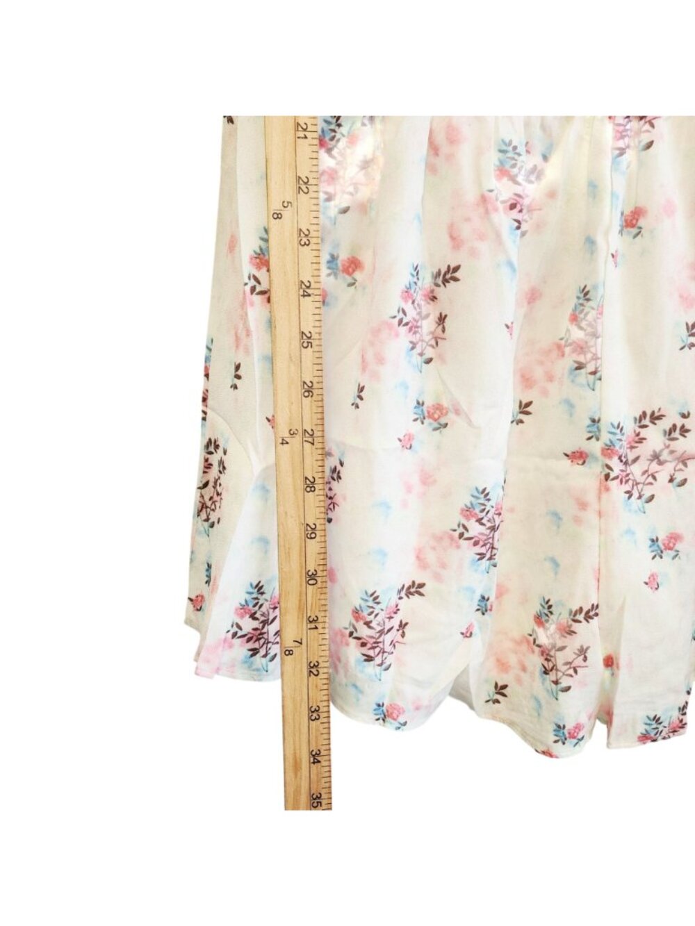 Floral Off-Shoulder Short Romper Exlura Elastic Waist White Womens Size XL - Picture 6 of 7